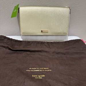 Kate Spade New York Tilden Place Alek Leather Crossbody Handbag - Gold